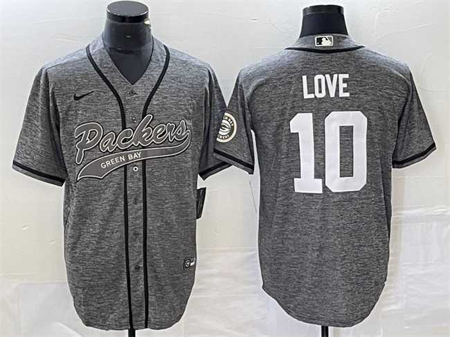 Men's Green Bay Packers #10 Jordan Love Gray Cool Base Stitched Baseball Jersey,We sell and wholesale Men's Green Bay Packers #10 Jordan Love Gray Cool Base Stitched Baseball Jersey on line form chian!